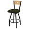 Holland Bar Stool Co 25" Swivel Counter Stool, Black Wrinkle, Nat Back, Canter Pine Seat X830 - alternate 1
